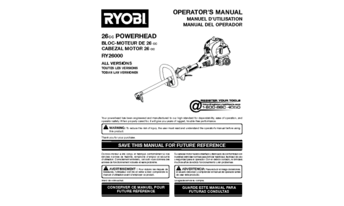 Ryobi RY26000 User Manual