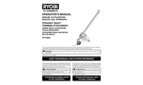 Ryobi RY15522 User Manual