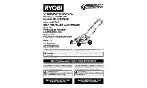 Ryobi RY14110 User Manual