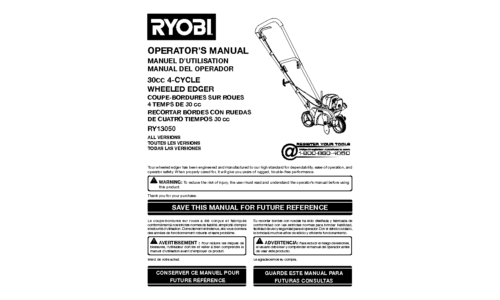 Ryobi RY13050 User Manual