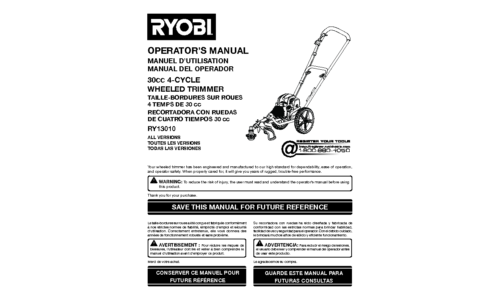 Ryobi RY13010 User Manual