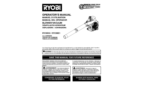 Ryobi RY09951 User Manual