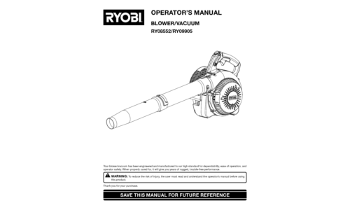 Ryobi RY09905 User Manual