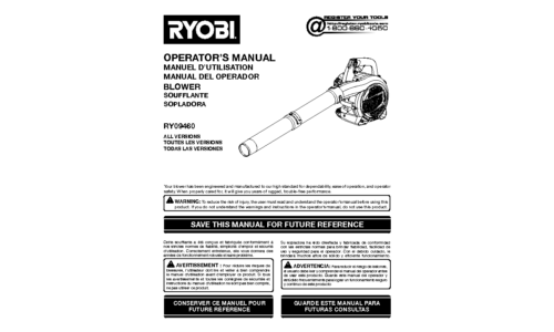 Ryobi RY09460 User Manual