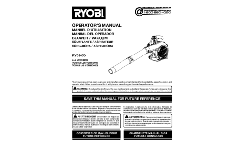 Ryobi RY09053 User Manual