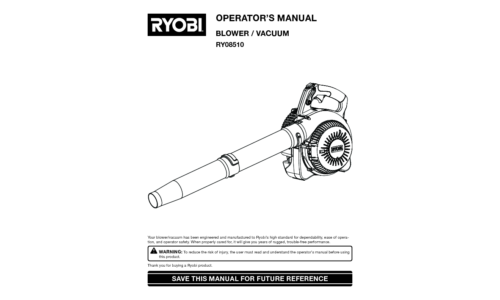 Ryobi RY08510 User Manual