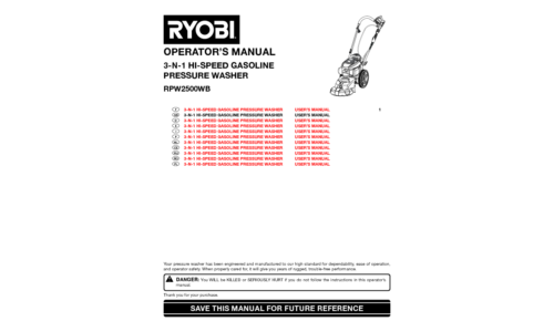 Ryobi RPW2500WB User Manual