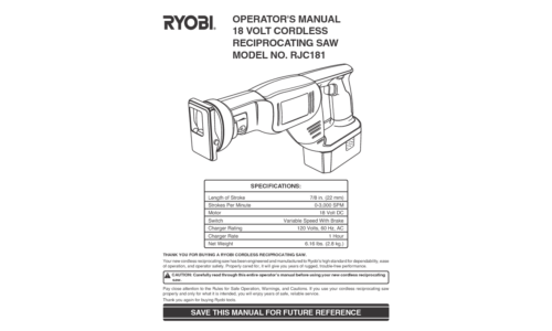 Ryobi RJC181 User Manual