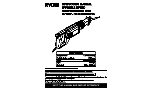 Ryobi RJ160V User Manual