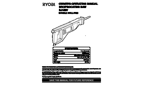 Ryobi RJ150V User Manual