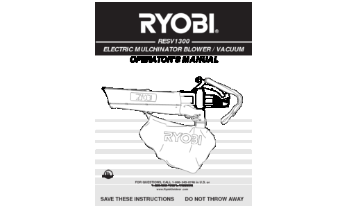 Ryobi RESV1300 User Manual