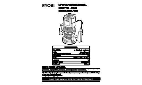 Ryobi R180 User Manual