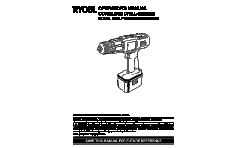 Ryobi R10530 User Manual