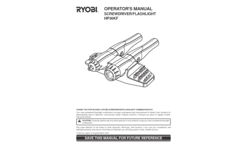 Ryobi Power Screwdriver HP36KF User Manual