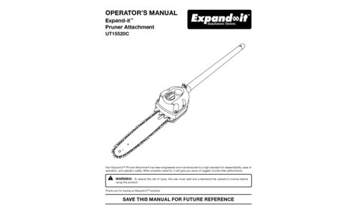 Ryobi Pole Saw UT15520C User Manual