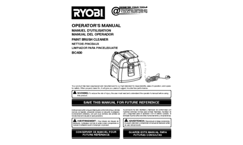 Ryobi Paint Remover BC400 User Manual