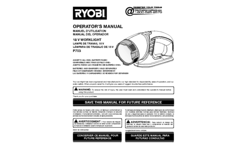 Ryobi P703 User Manual