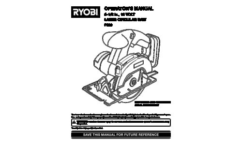 Ryobi P500 User Manual