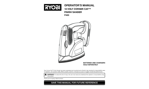 Ryobi P400 User Manual