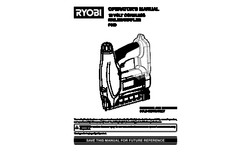 Ryobi P300 User Manual