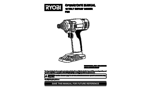 Ryobi P231 User Manual