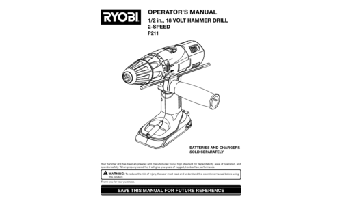 Ryobi P211 User Manual