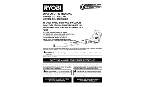 Ryobi P2105 User Manual