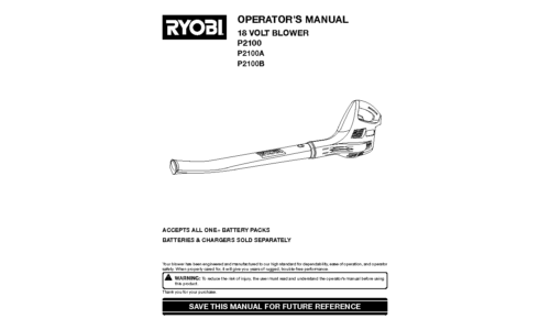 Ryobi P2100A User Manual