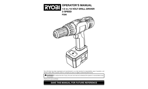 Ryobi P206 User Manual