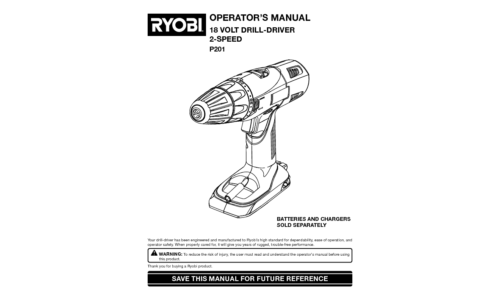 Ryobi P201 User Manual