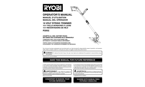 Ryobi P2002 User Manual