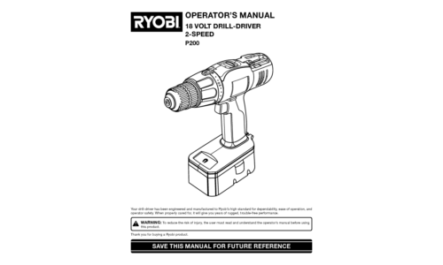 Ryobi P200 User Manual