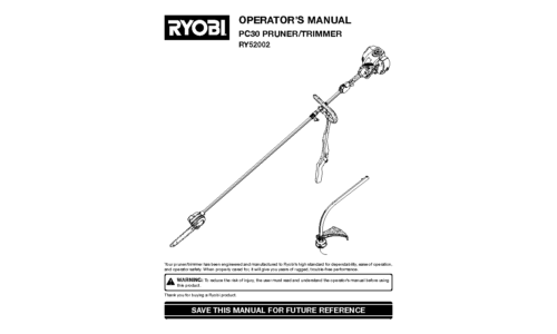 Ryobi Outdoor Trimmer RY52002 User Manual