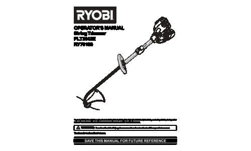 Ryobi Outdoor Trimmer PLT3043E, RY70103 User Manual