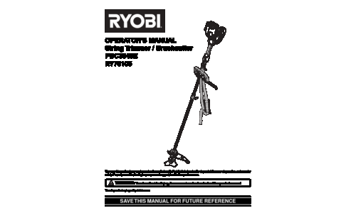 Ryobi Outdoor Trimmer PBC3046E User Manual