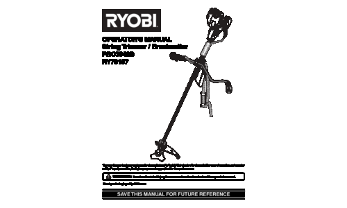 Ryobi Outdoor Trimmer PBC3046B, RY70107 User Manual