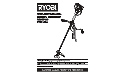 Ryobi Outdoor Trimmer PBC3046B User Manual