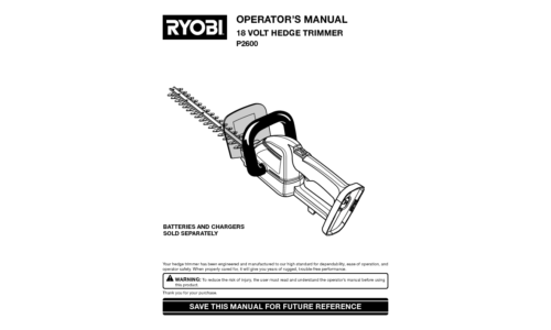 Ryobi Outdoor Trimmer P2600 User Manual