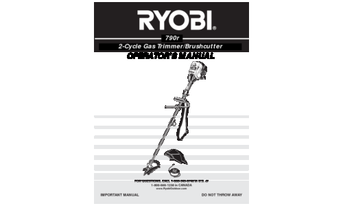 Ryobi Outdoor Trimmer 790r User Manual