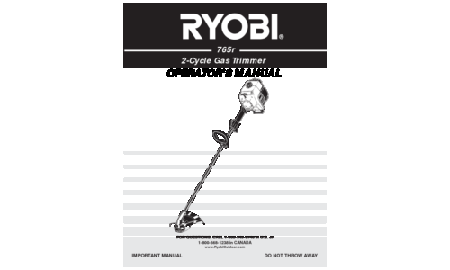 Ryobi Outdoor Trimmer 765r User Manual