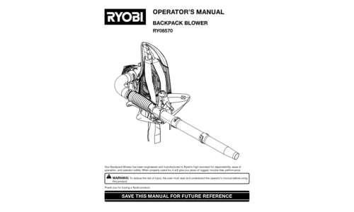 Ryobi Outdoor RY08570 User Manual