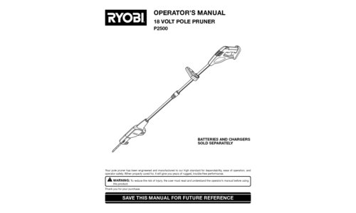 Ryobi Outdoor Pole Saw P2500 User Manual