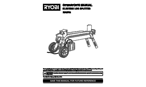 Ryobi Outdoor Log Splitter RY49701 User Manual