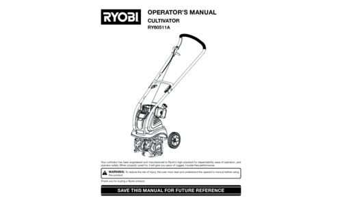 Ryobi Outdoor Cultivator RY60511A User Manual