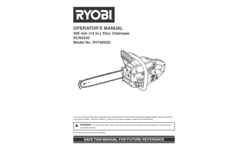 Ryobi Outdoor Chainsaw RY74003D User Manual