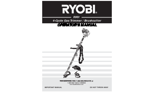 Ryobi Outdoor Brush Cutter 890r User Manual