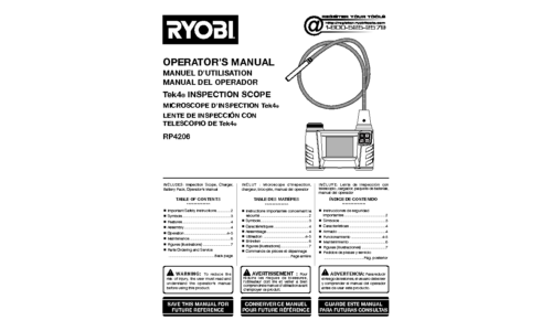 Ryobi Microscope & Magnifier RP4206 User Manual