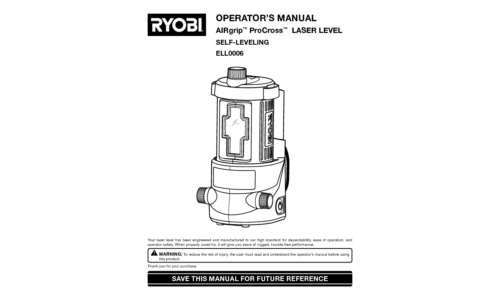 Ryobi Laser Level ELL0006 User Manual