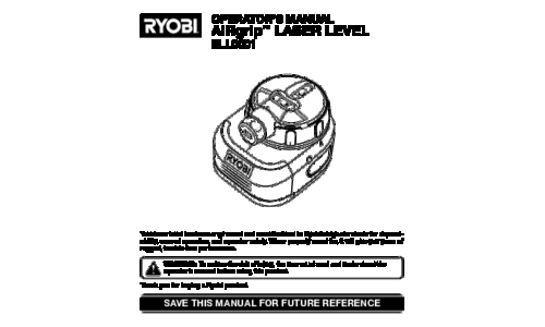 Ryobi Laser Level ELL0001 User Manual