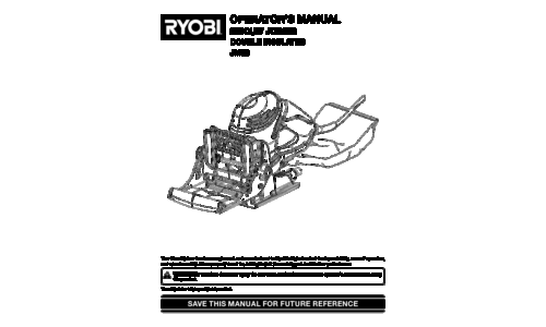 Ryobi JM82 User Manual